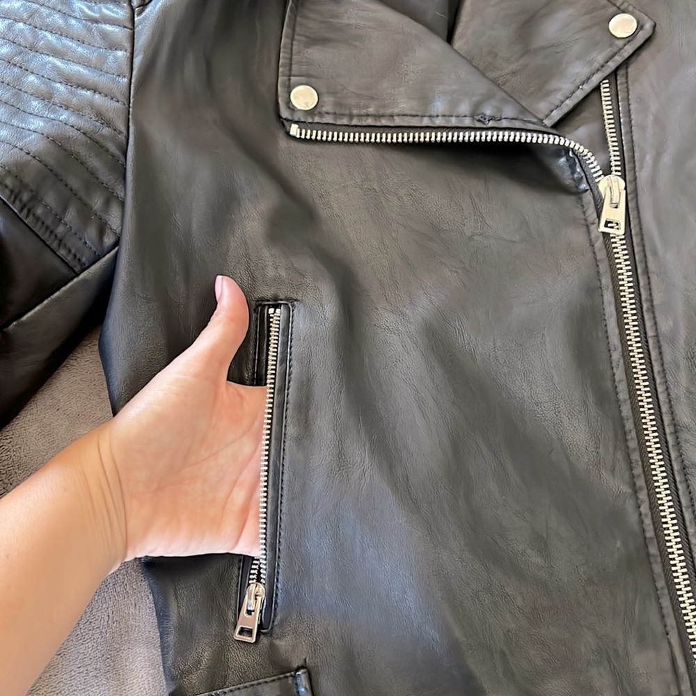 Topshop Vegan Leather Jacket View 3